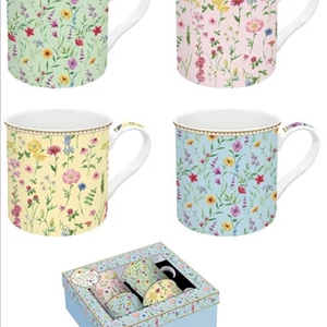 Bögreszett porcelán 3dl Atmosphere, Meadow Flowers 4db-os dobozban