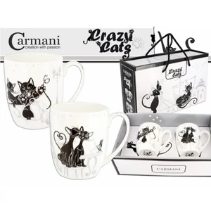 Bögre szett Porcelán 4dl fekete macskás 2db-os dobozban