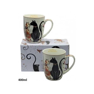 Bögre porcelán 400ml páros, cicás