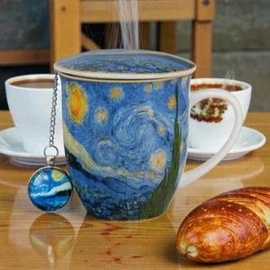 Bögre teafőzővel porcelán STARRY NIGHT inspired by Van Gogh Díszdobozban