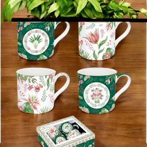 Bögreszett porcelán 3dl Botanical Chic 4db-os dobozban
