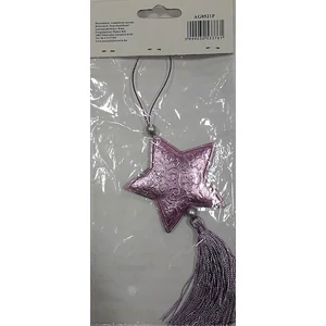 Fenyődísz Bojtos csillag párnázott Karácsonyi dísz csillag lila 15cm0