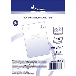 Boríték 1 TC/4 szilikon fehér bélésnyomatlan, 229*324 mm 10 db/csomag