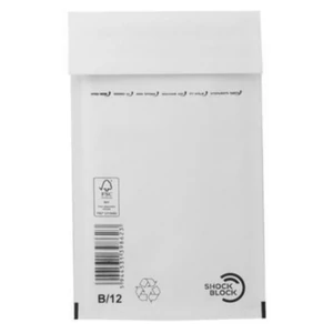 Boríték légpárnás W2/B12 fehér 140x225 mm külméret, 120x215 mm belméret 200db/doboz