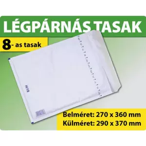 Boríték légpárnás W8/H18 Euro szilikonos 265x360 fehér 100db/doboz