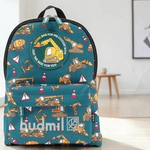 Budmil ovis hátizsák 26' Zöld-Sárga Mintás 21x27x9cm 10060018/S7