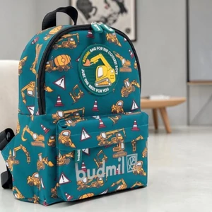 Budmil ovis hátizsák 26' Zöld-Sárga Mintás 21x27x9cm 10060018/S7