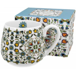 Bögre porcelán 430ml hordó alakú, Ethno Flowers