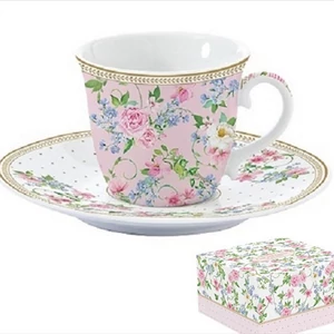 Csésze teás+alj Porcelán 2dl Garden Joy dobozban