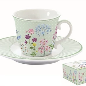 Csésze teás+alj Porcelán 2dl Floraison dobozban