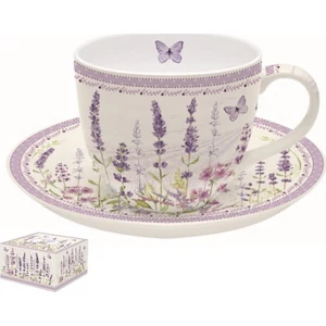 Csésze+alj 200ml Porcelán egyszemélyes, dobozban Lavender Field 