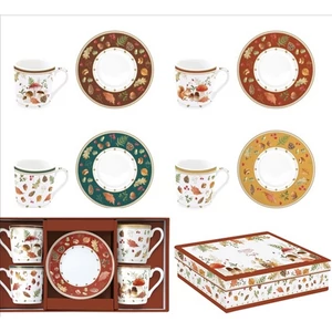 Csésze+alj kávés Porcelán 100ml Autumn Breeze 4db-os dobozban