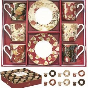Csésze+alj kávés Porcelán 100ml Kimono, Coffee Mania 6db-os dobozban