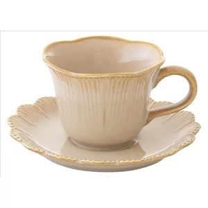 Csésze+alj kávés Porcelán 110ml Fleuri terracotta dobozban