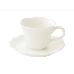 Csésze+alj kávés Porcelán 110ml Fleuri white dobozban