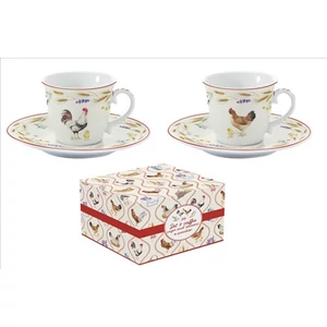 Csésze+alj kávés Porcelán 80ml Country Life 2db-os dobozban