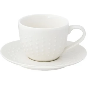 Csésze+alj kávés Porcelán 110ml Drops White