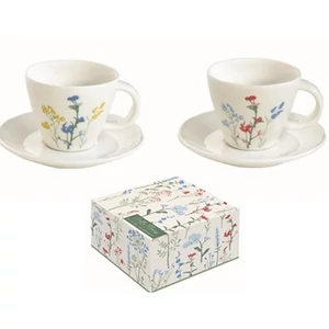 Csésze+alj kávés Porcelán 120ml Mille Fleurs dobozban