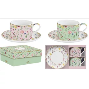 Csésze+alj Porcelán 2,4dl Coffee Mania, Meadow Flowers 2db-os dobozban