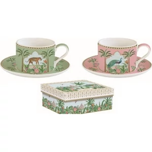 Csésze+alj Porcelán 2,4dl Coffee Mania, Paradise Sauvage 2db-os dobozban