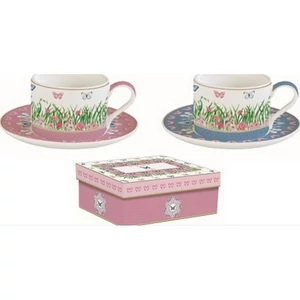 Csésze+alj Porcelán 2,4dl Coffee Mania, Spring Parade 2db-os dobozban