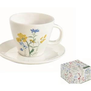 Csésze+alj Porcelán 2,5dl Mille Fleurs Yellow dobozban