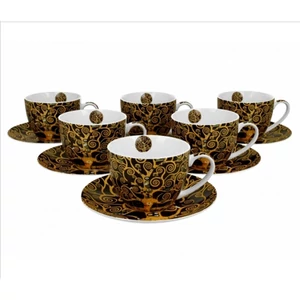 Csésze+alj Porcelán 2,5dl Klimt: Életfa 6db-os dobozban
