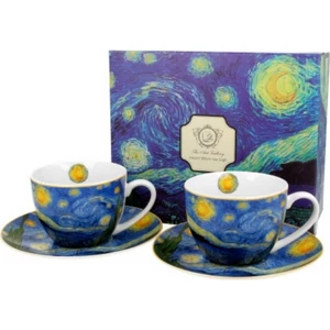 Csésze+alj Porcelán 2,5dl Van Gogh:Csillagos éj 2db-os dobozban