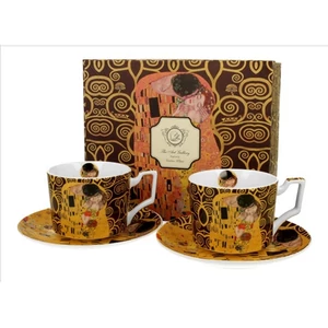 Csésze+alj Porcelán 270ml Klimt:The Kiss 2db-os dobozban