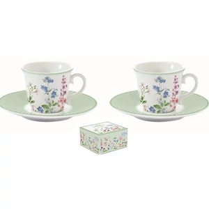 Csésze+alj kávés Porcelán 80ml Floraison 2db-os dobozban