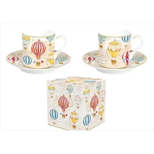 Csésze+alj kávés Porcelán 75ml Air Balloons 2db-os dobozban