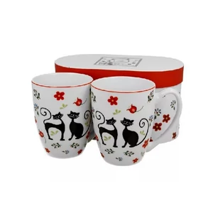 Bögre porcelán 2 személyes, cicás