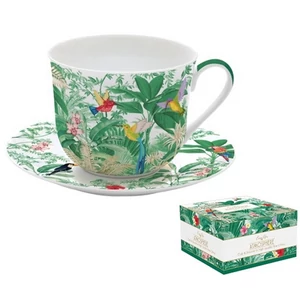 Csésze+alj porcelán reggeliző 4dl Exotic Heaven dobozban