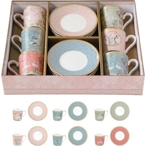 Csésze+alj kávés Porcelán 100ml Jardin de Reves, Coffee Mania 6db-os dobozban
