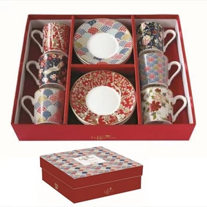 Csésze+alj kávés Porcelán 100ml Coffee Mania,Okinawa 6db-os dobozban