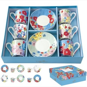 Csésze+alj kávés Porcelán 100ml En Plein Air, Coffee Mania 6db-os dobozban
