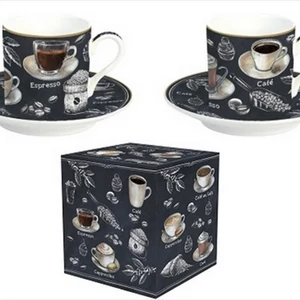 Csésze+alj kávés Porcelán 75ml Barista 2db-os dobozban