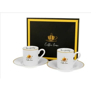 Csésze+alj Porcelán 90ml Coffee Time 1. 2db-os dobozban