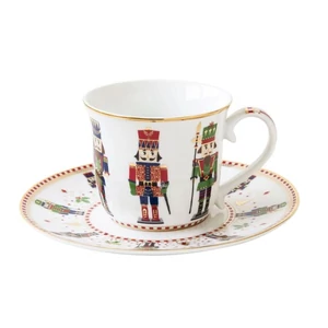 Csésze+alj teás Porcelán karác 2dl Nutcracker dobozban