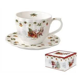 Csésze+alj Porcelán 3dl Nostalgic Christmas dobozban