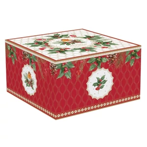 Csésze+alj porcelán reggeliző 3,7dl Christmas Berries dobozban