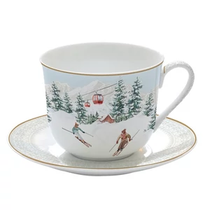 Csésze+alj porcelán reggeliző 4dl Chalet dobozban