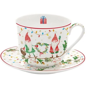 Csésze+alj porcelán reggeliző 4dl Ready for Christmas dobozban