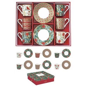 Csésze+alj kávés Porcelán 100ml Coffee Mania, Christmas Joy 6db-os dobozban