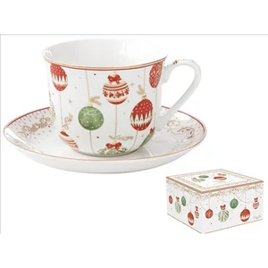 Csésze+alj porcelán reggeliző 3,7dl Christmas Eve dobozban