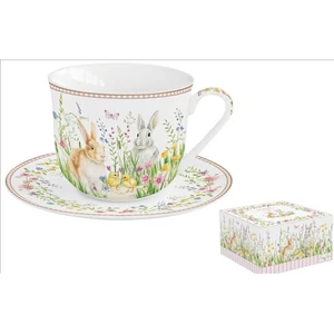 Csésze+alj porcelán reggeliző 3,7dl Happy Easter dobozban