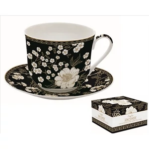 Csésze+alj porcelán reggeliző 4dl Art Deco