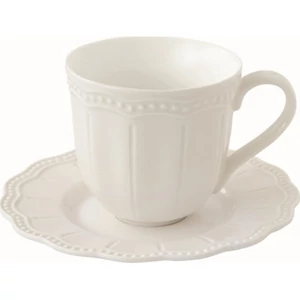 Csésze+alj teás Porcelán 2,5dl Elite white dobozban