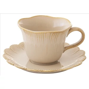 Csésze+alj teás Porcelán 2,5dl Fleuri terracotta dobozban
