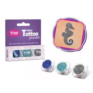 Csillámpor szett 3szín/szett 3x2,5ml Tengerkék, Azúrkék, Acélkék